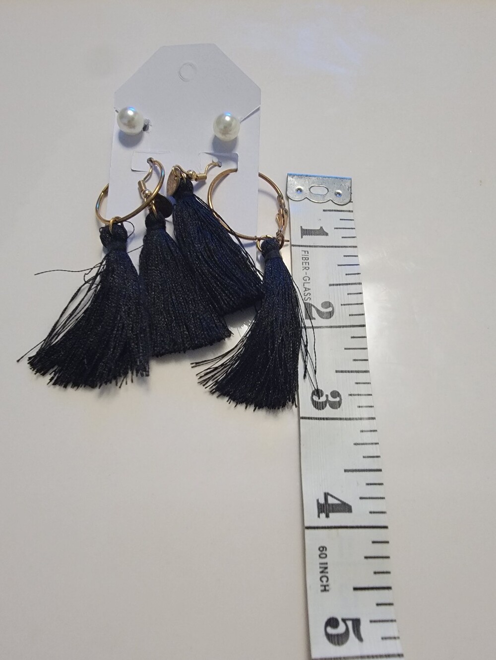 Tassel pierced earrings are unbranded Faux Pearl Earrings